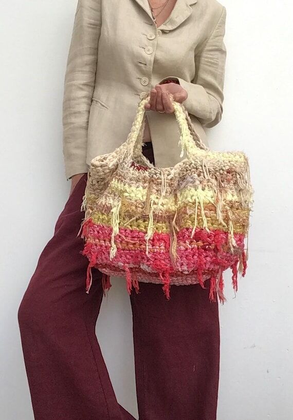 Fluffy handmade woman's dream bag OOAK....