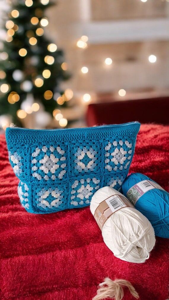 Colorful Granny Square Crochet Clutch, All Da...