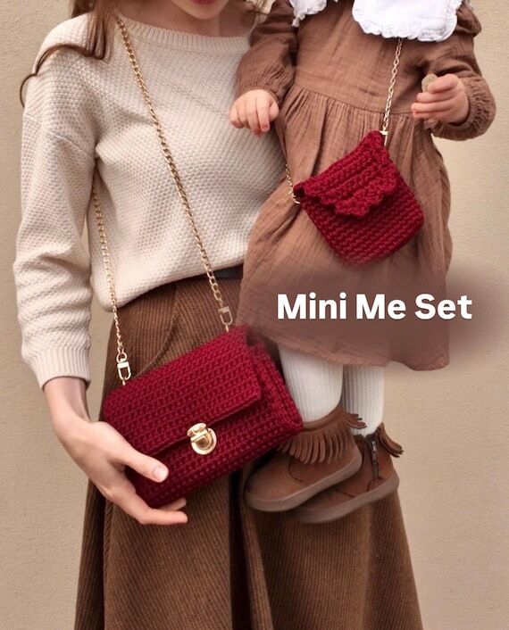 Mini Me Crochet Bag Set | Mom & Daughter Matc...