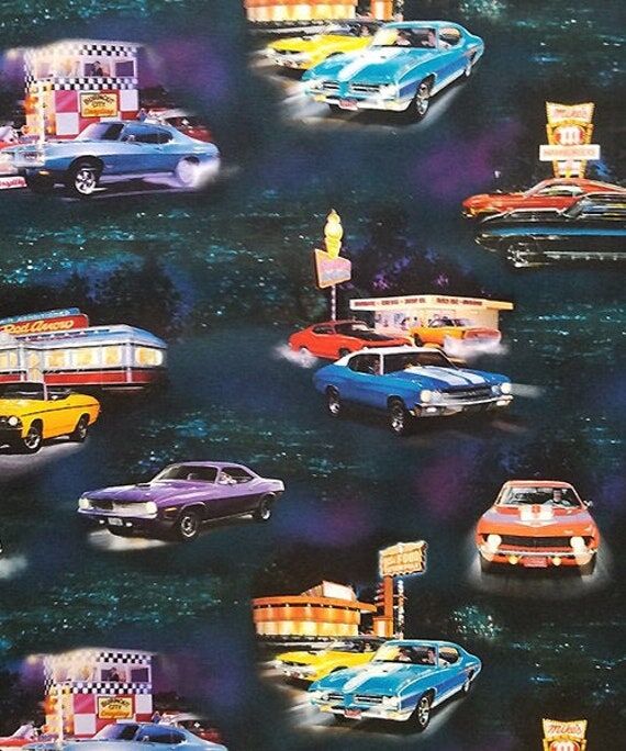 ON THE ROAD Pattern Cotton Fabric 18" (No Social Media) ...
