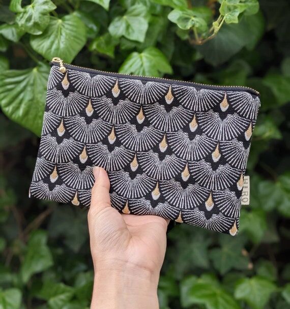 Black Peacock Flat Zipper Pouch...