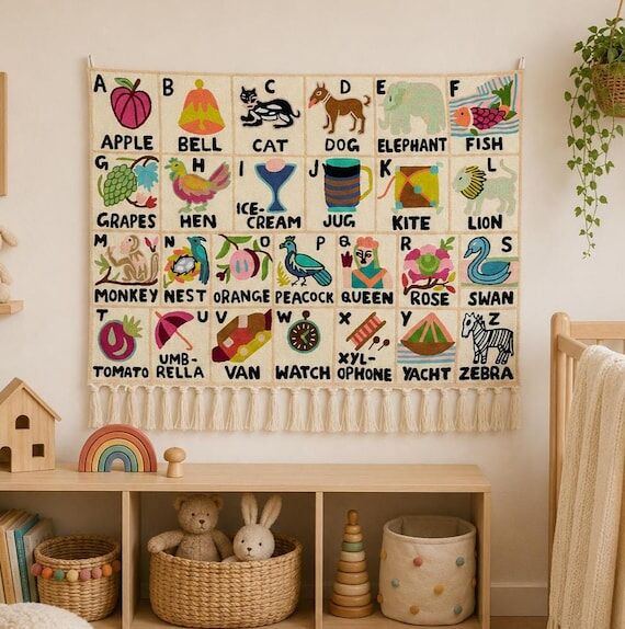 Handmade Alphabet Tapestry for Babies and Kid...