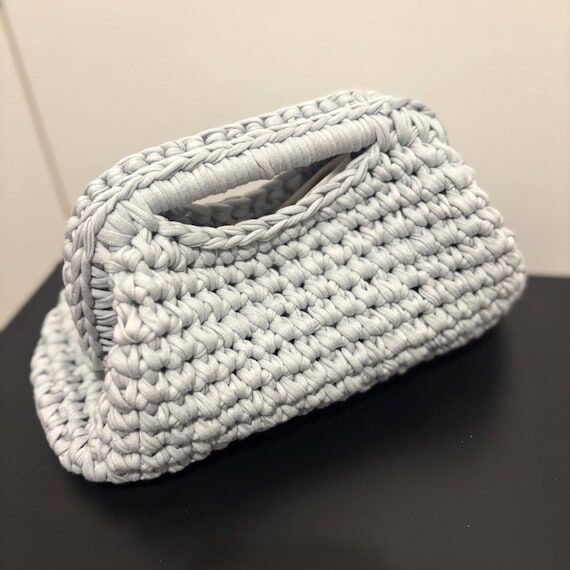 Handmade Crochet Clutch Bag - 100% Cotton - C...