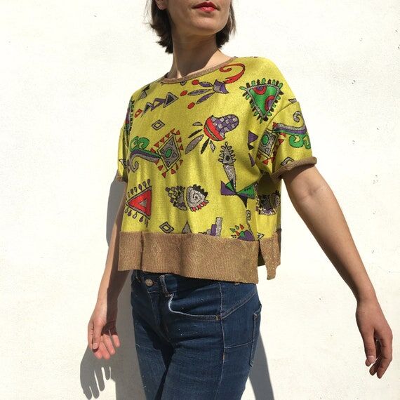 Crop top, Woman T-shirt, T-shirt handmade, To...