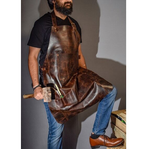 Leather Apron for men Crafts apron Personaliz...