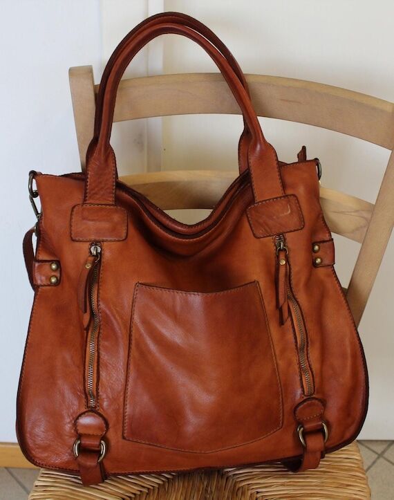 Soft Italian Leather Hobo Bag: Handmade bag...
