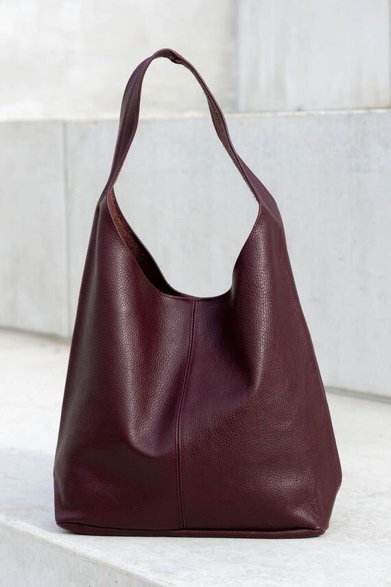 Black Italian Leather Hobo Bag – Slouchy Sh...
