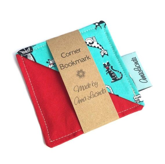 Corner bookmark, Page marker, Cat lover gift,...