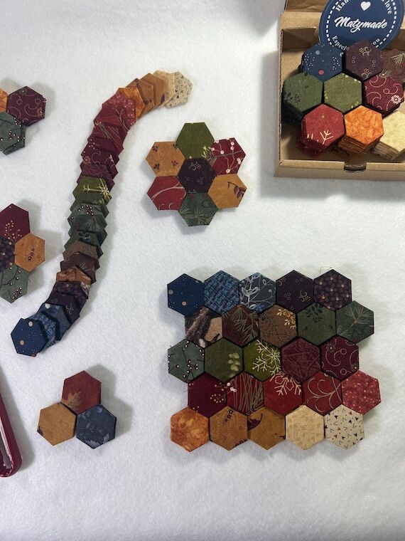 Autumn Collection - Fabric Hexagons - 100 Pie...