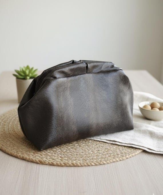 Chocolate Brown Elephant Hair Effect Handbag ...