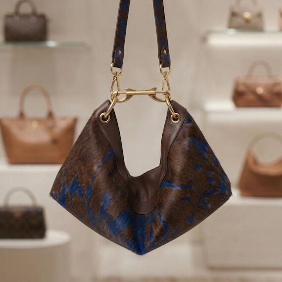 Patterned Calf Hair Hobo Bag, Leopard Animal ...