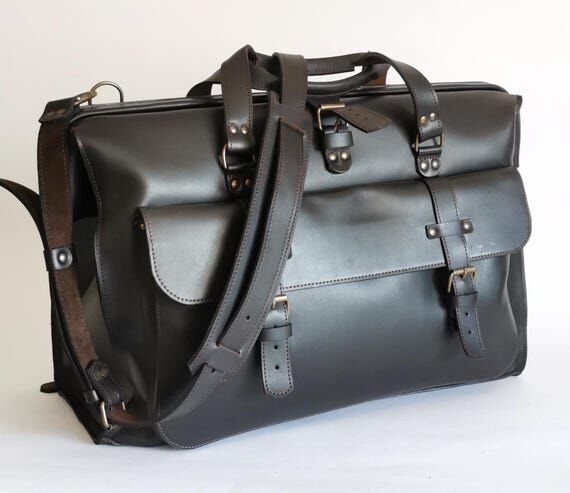 15'' Leather Doctor Bag Style Convertible Bac...