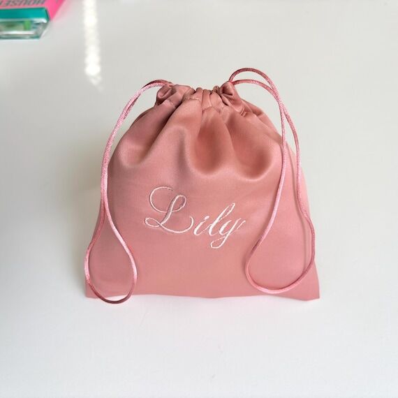 Satin Dust Bag: Custom Embroidery, Handmade S...