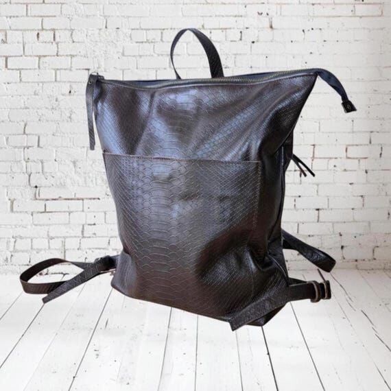 Leather Backpack Purse: Tote Diaper Bag, Lapt...