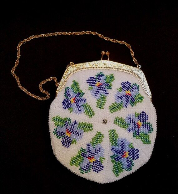 The "Violetta", bead crocheted purs...
