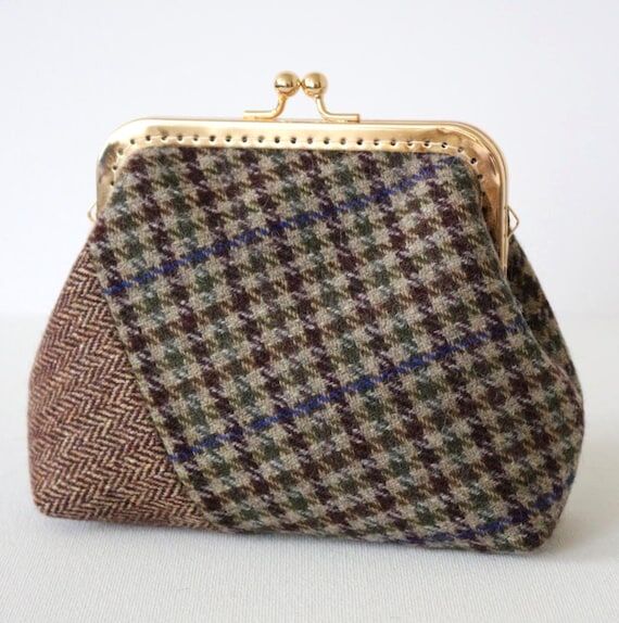 Harris Tweed small cosmetic pouch Irish Wool ...