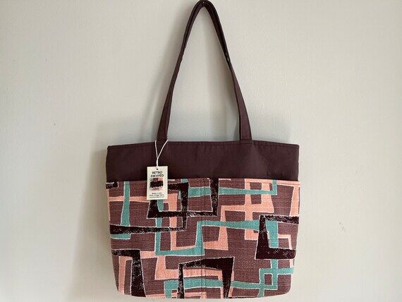 Mid Century Modern Geometric Abstract Fabric ...