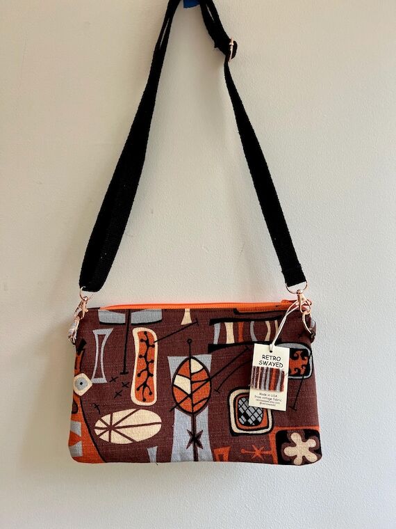 Eames Era/Tiki/Vintage Barkcloth/Handmade Cro...
