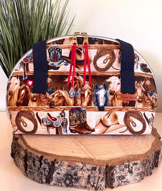 Quilted XL Persimmon Zipper Pouch | Western T...