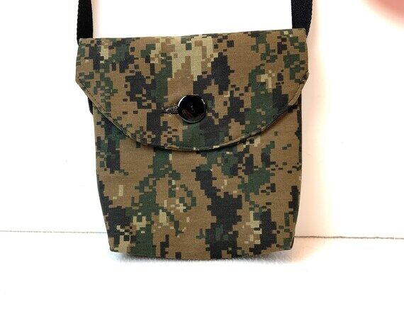 Handmade Camouflage Mini Messenger Bag: Cross...