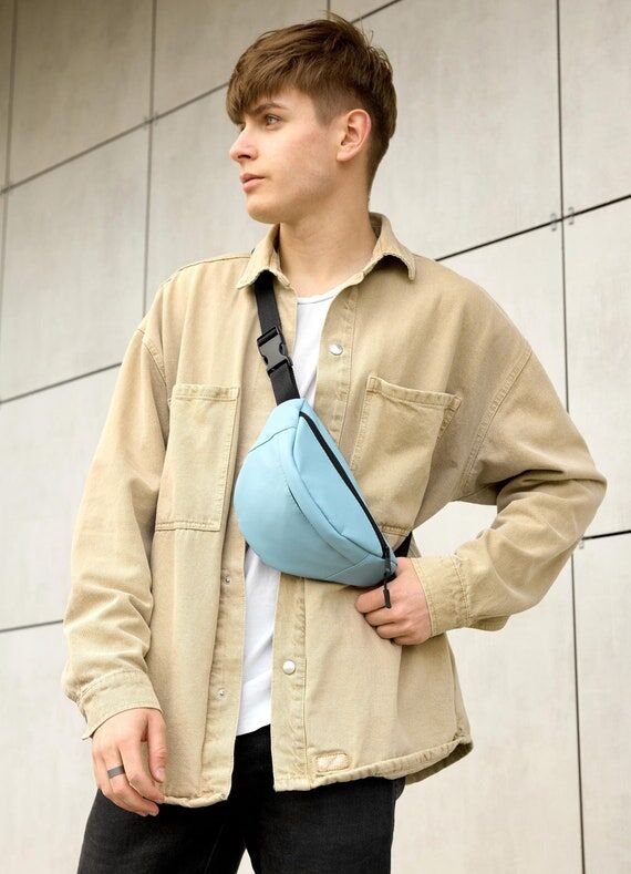 Vegan Leather Fanny Pack, Small Cross Body Ba...