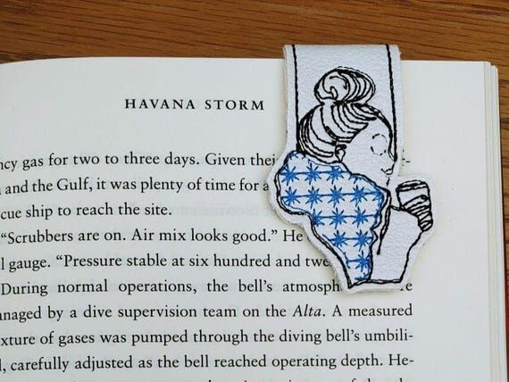 magnetic folding bookmark embroidered with gi...