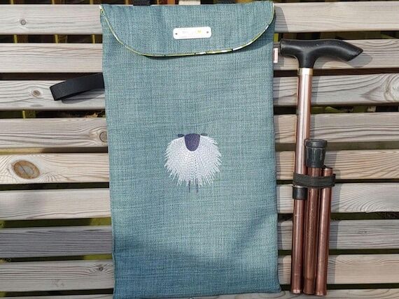 Sheep embroidered walking stick cane carry ba...