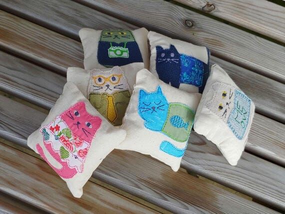 Handmade Embroidered Catnip Toy: Whimsical Ca...