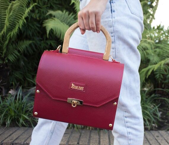 Handmade Leather Women’s Bag | Red Shoulder...