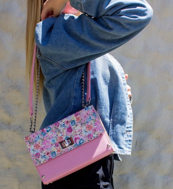 Handmade Leather| Wood Purse with Skull & Ros...