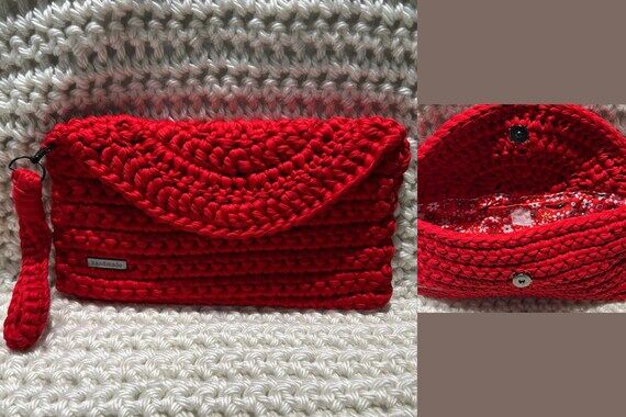 Juli - Crochet wrist Bag, Handmade Purse, Mod...