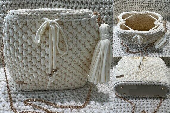 Dalia - Crochet Shoulder Bag, Handmade Purse,...