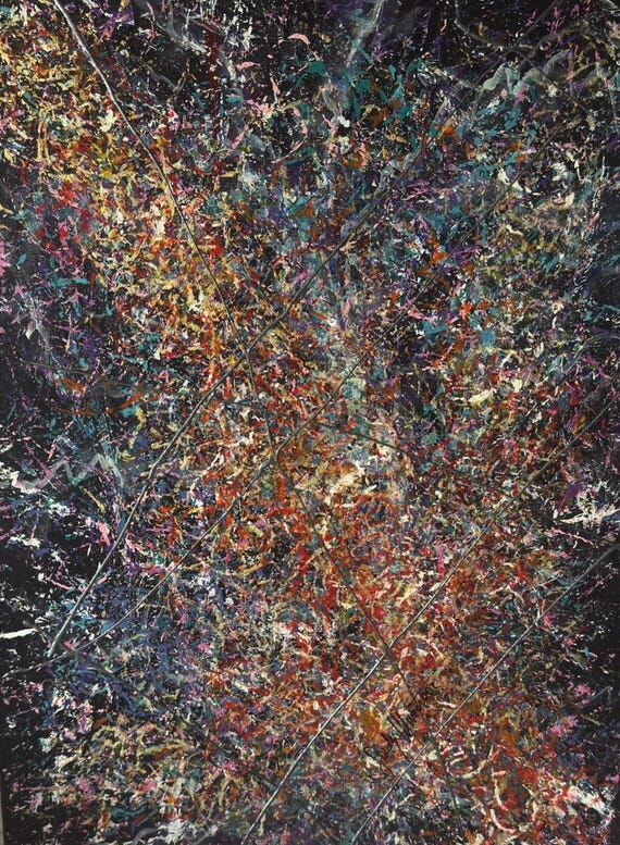 Abstract painting with applied (No Social Media) | Abst...