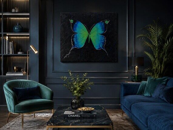 Blue butterfly artwork/acrylic artwork/modern...