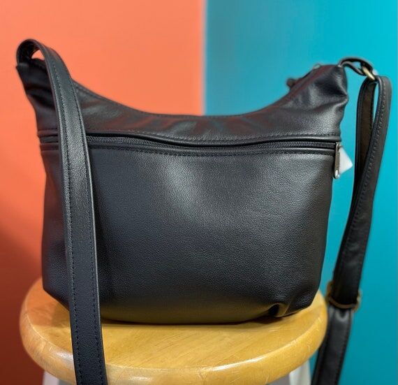 Crossbody leather purse - long adjustable str...