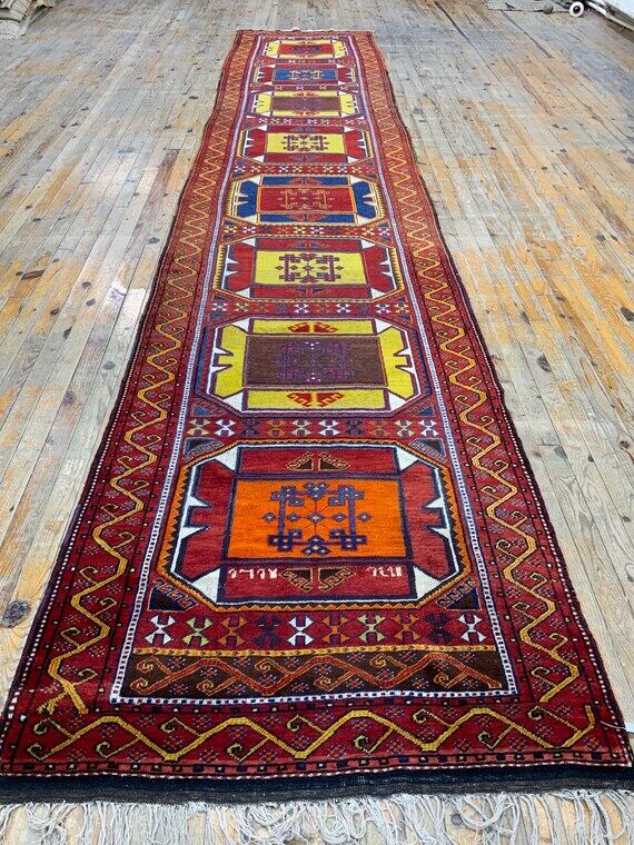 Handmade Wool Sivas Rug, Antique Turkish Carp...