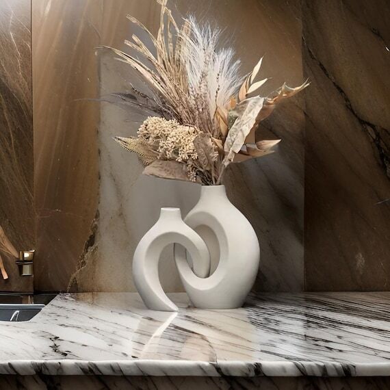 Handmade modern Nordic hollow ceramic vase, s...