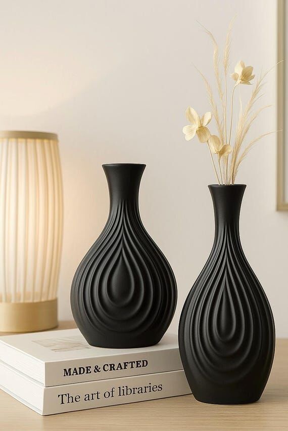 Handmade Creative Black Ceramic Vase,Artistic...