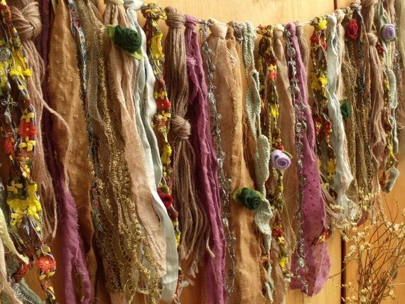 Autumn Boho Fabric Garland Bunting: Earth Ton...