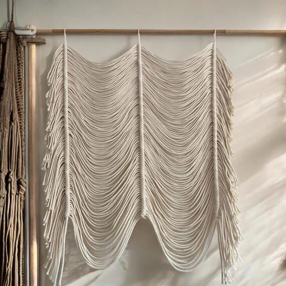 Large Macrame Leaf Wall Hanging, Boho Wall D...