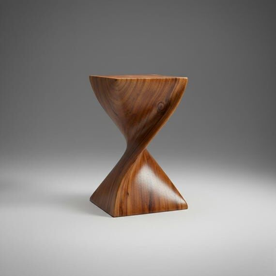 Modern Sculptural Wooden Side Table Artistic ...