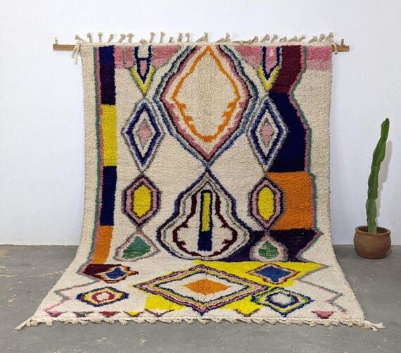 Bold Geometric Patterns, Handwoven Wool Artwo...