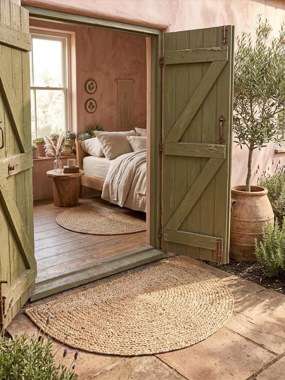 Jute Door Mat, Handmade Natural Entryway Rug,...