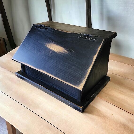 Rustic Farmhouse Bread Box: Handmade Wooden K...