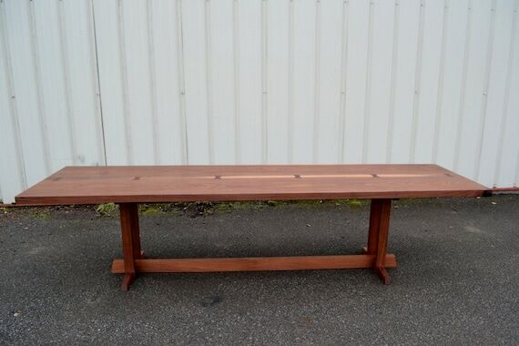 Walnut Wood Slab Live Edge Dining Table - Mid...