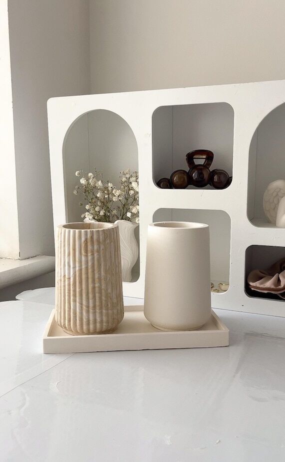 Brush pot, textured, salon display | Handma...