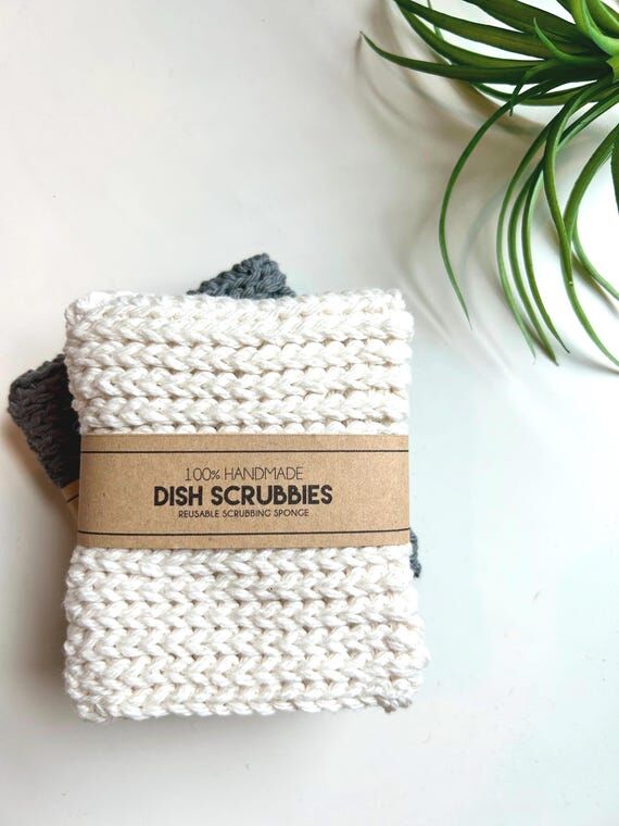 Kitchen Scrubber Sponge Reuseable Cotton Croc...