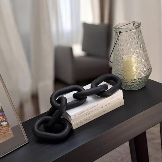 Handmade Wooden Chain Link Decor | Boho Rusti...