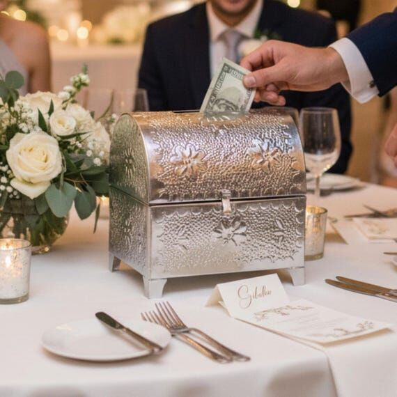 Mexican Tin Wedding Card Box Rustic Money Gif...