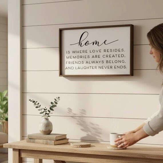 Home Is Where Love Resides Sign | Farmhouse W...